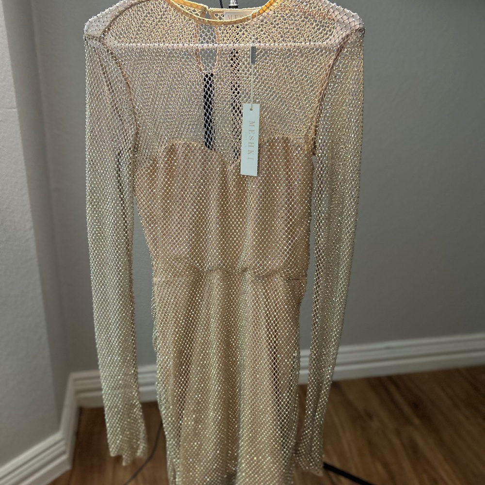 Meshki Shanese Long Sleeve Diamante Mini Dress